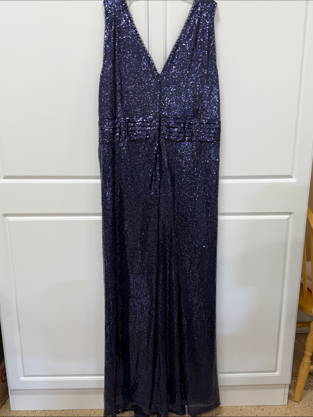 Kate Kasin Dark Blue Sequin Gown. Size 18W. New. - Picture 6 of 17